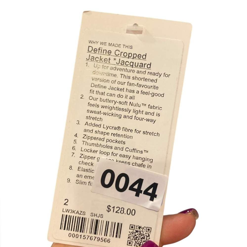 NWT Lululemon define cropped jacket jacquard JAVA… - image 4